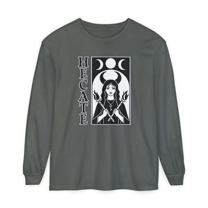 Hecate Long Sleeve T-Shirt | Torch and Moon Goddess Graphic Tee