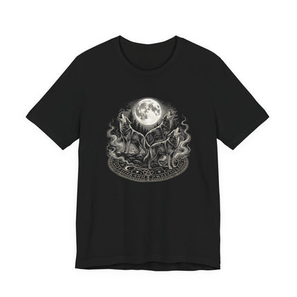 Wolf Moon Wilderness Spirit Tee - Howling Wolves Graphic