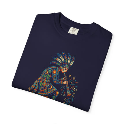 Southwestern Flute Player T-Shirt - Colorful Art Graphic Tee