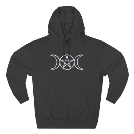 Triple Moon Pentagram Hoodie | Goddess Wiccan Witchy Pullover Hoodie