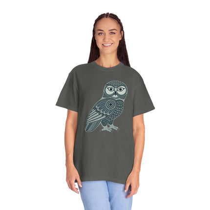Inuit Inspired Owl T-Shirt | Geometric Tribal Bird Graphic | Comfort Colors