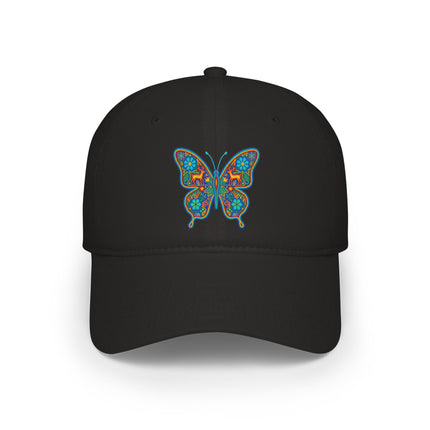 Huichol Butterfly DTF Print Baseball Cap | Native Mexican Art Hat