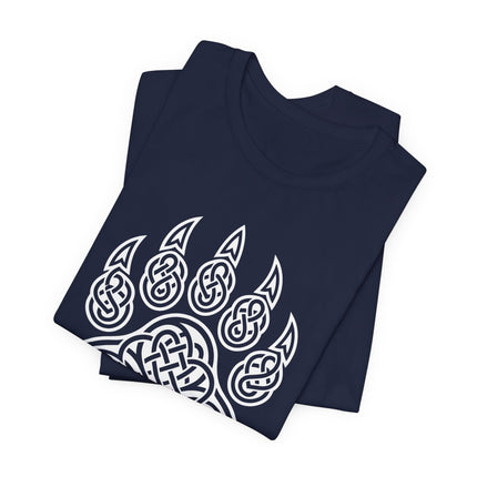 Celtic Knotwork Bear Paw Print T-Shirt |  Norse Spirit Animal Tee