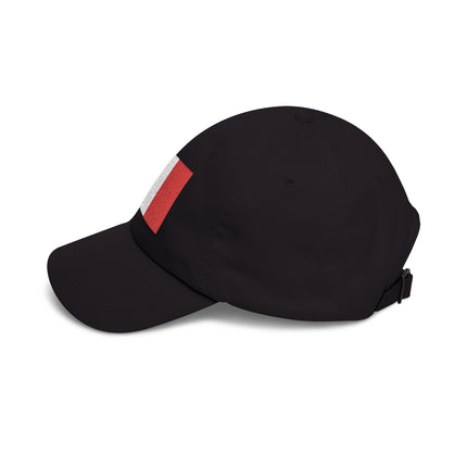 Black baseball cap featuring the embroidered Italian flag (Tricolore) national colors design.