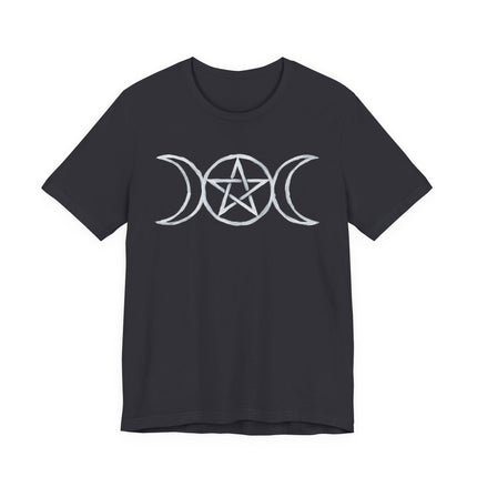 Triple Moon Pentagram T-Shirt | Wiccan Goddess Witchy Tee