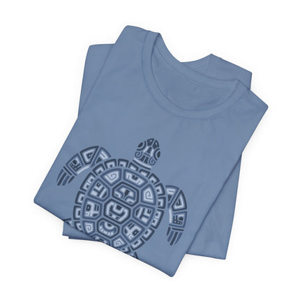 Mayan Turtle T-Shirt | Green and Gold Geometric Shell Design Tee