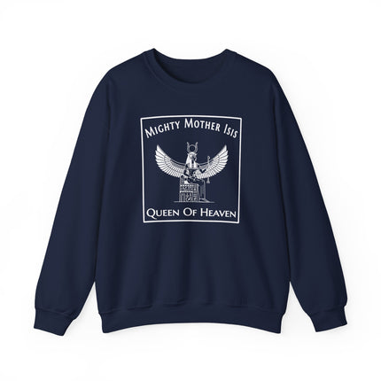 Mighty Mother Isis Egyptian Goddess Queen of Heaven graphic sweatshirt print.