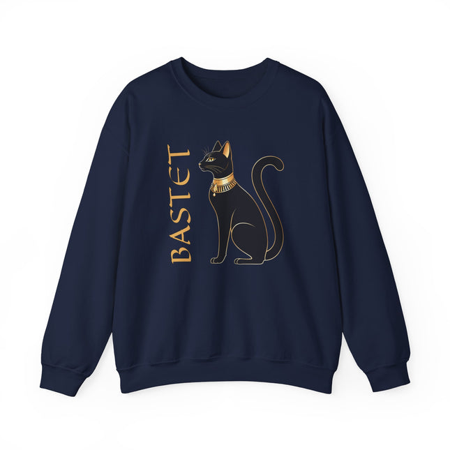 Bastet Cat Sweatshirt | Egyptian Goddess Graphic and Text Pullover | V2