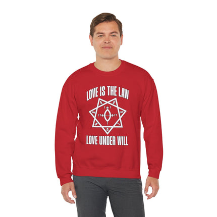 Love Is The Law Under Will Thelema Babalon Star Heptagram Sweatshirt Sweatshirt