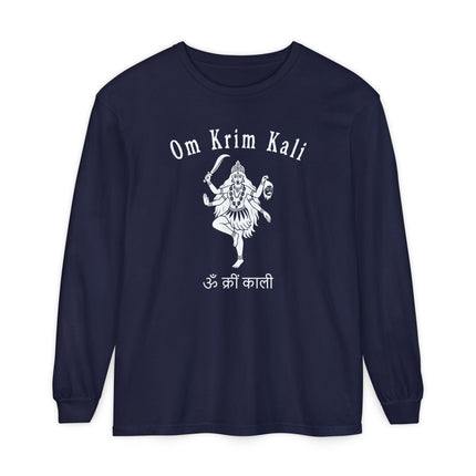 Om Krim Kali Long Sleeve T-Shirt | Hindu Goddess Mantra Design