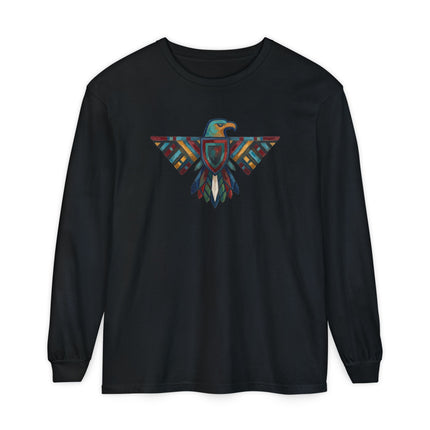 Thunderbird Long Sleeve T-Shirt | Geometric Mythic Bird Graphic Tee