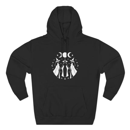 Witches Moon Phases Hoodie - Triple Goddess Celestial Symbols Graphic