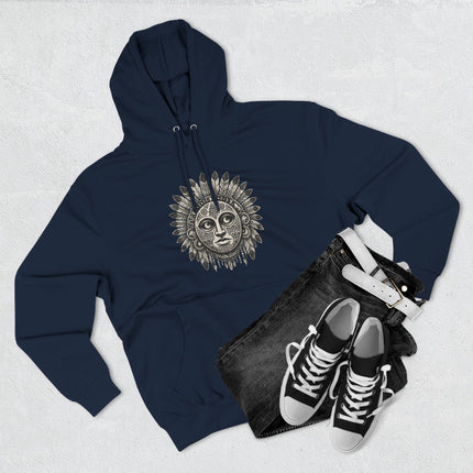 Tribal Lunar Mask Sacred Geometry Graphic Hoodie - Bohemian Style