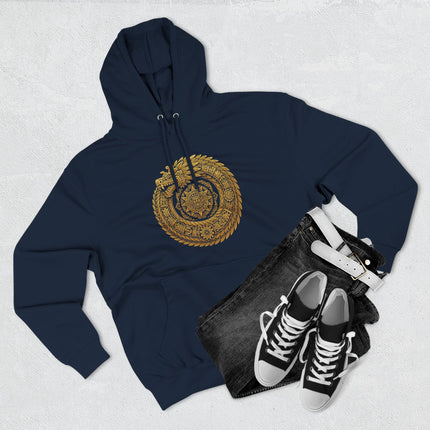 Feathered Serpent Sacred Geometry Hoodie - Gold Mandala Design