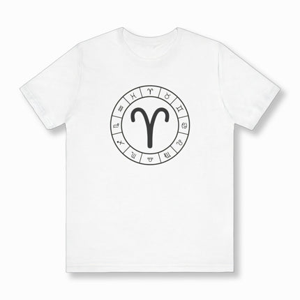 Aries Zodiac Sign Astrology Wheel T-Shirt | Zodiac Symbol Unisex Tee | V24