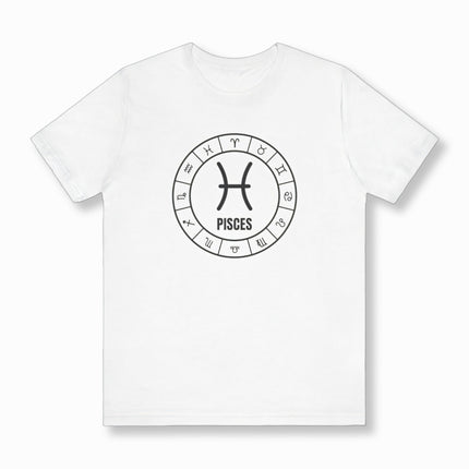 Pisces Sign Astrology T-Shirt | Zodiac Symbol Graphic and Text Tee | V1