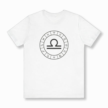 Libra Astrology Wheel and Sign T-Shirt | Zodiac Symbol Unisex Tee | V8