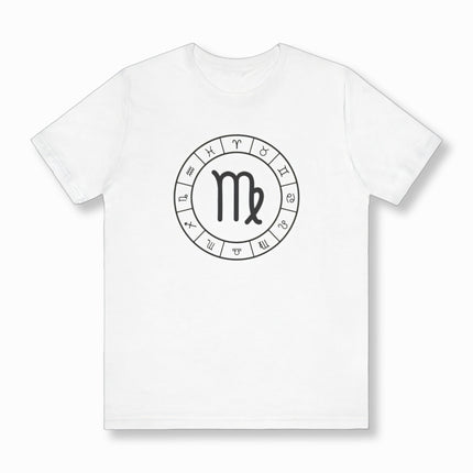Virgo Symbol and All Zodiac Signs Wheel T-Shirt | Graphic Unisex Tee V2