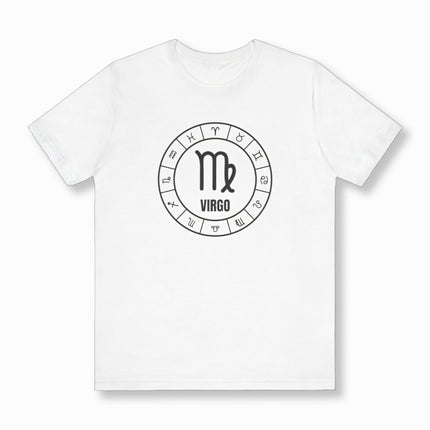 Virgo Zodiac Sign T-Shirt | Astrology Symbol Graphic and Text Unisex Tee | V1