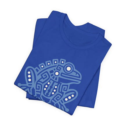 Aztec Frog T-Shirt | Green and Gold Geometric Animal Graphic Tee