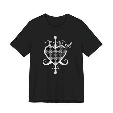 Erzulie Dentor Veve Celestial Heart Gothic T-Shirt | Voodoo Graphic Tee