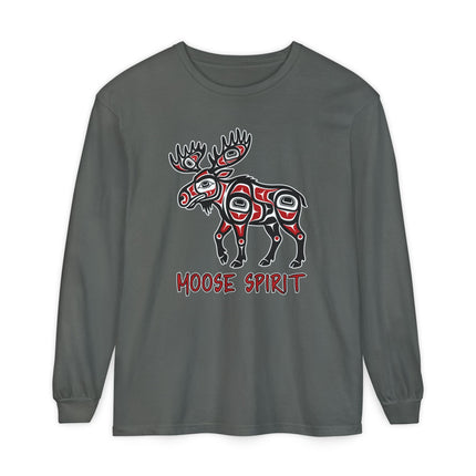 Moose Spirit Long Sleeve T-Shirt | Formline Animal Graphic Tee