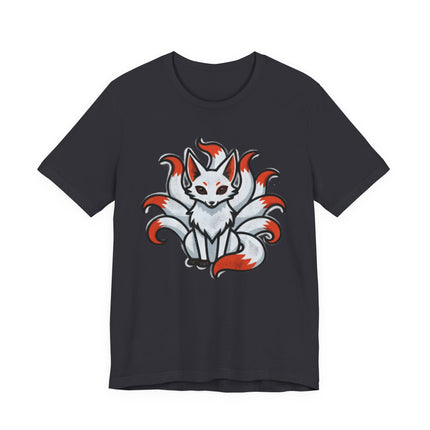 Nine Tailed Fox Kitsune T-Shirt | Japanese Mythology Spirit Fox Graphic Tee