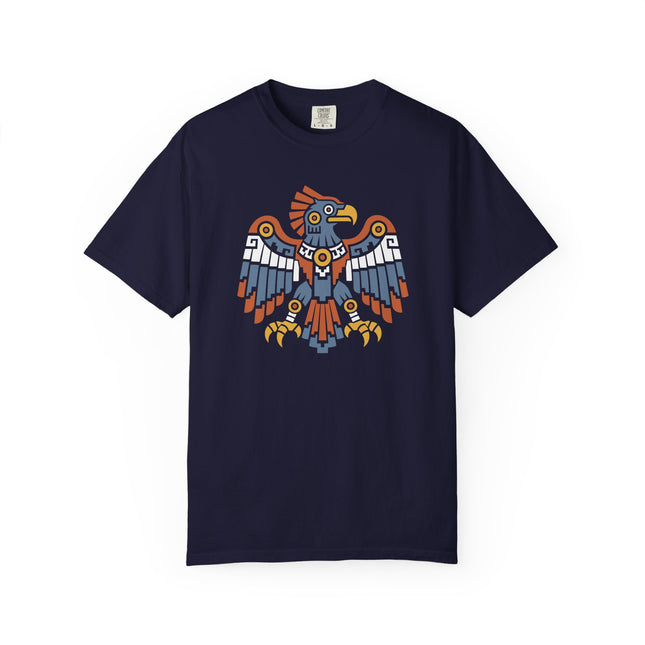 Aztec Eagle T-Shirt | Spread-Wing Bird with Geometric Feather Art Tee