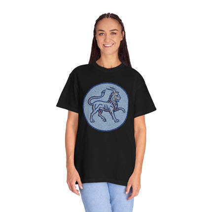 Ancient Mosaic Chimera T-Shirt | Mythological Blue Lion-Goat Unisex Unisex Tee