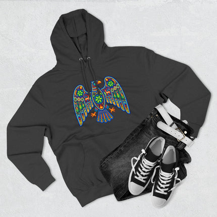 Huichol Eagle Hoodie | Colorful Indigenous Mexican Art Pullover Hoodie