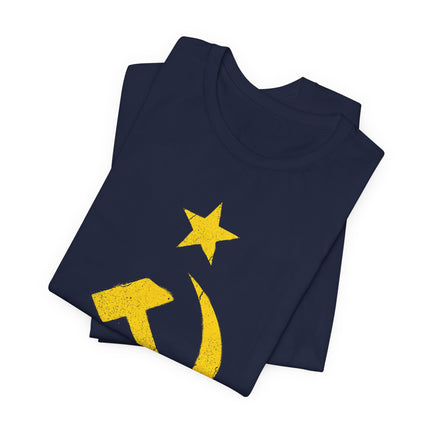 Vintage Hammer & Sickle Star T-Shirt | USSR Soviet Communist Gold Grunge