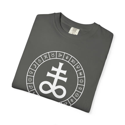 Occult Leviathan Cross Alchemical T-Shirt | Brimstone Symbol Graphic Tee