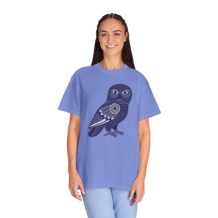 Inuit Inspired Owl T-Shirt | Geometric Tribal Bird Graphic | Comfort Colors