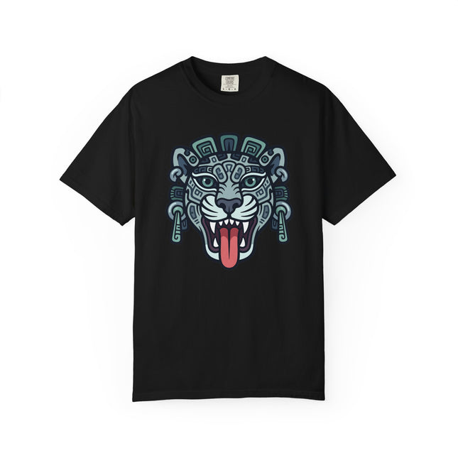 Mayan Jaguar Head T-Shirt | Ancient Tribal Mesoamerican Art | Comfort Colors