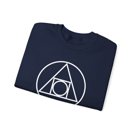 Philosopher's Stone alchemy symbol sweatshirt featuring sacred geometry design print.