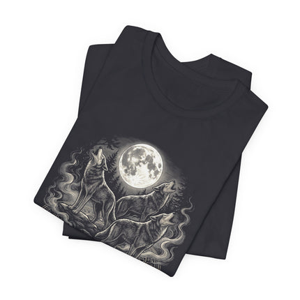 Wolf Moon Wilderness Spirit Tee - Howling Wolves Graphic