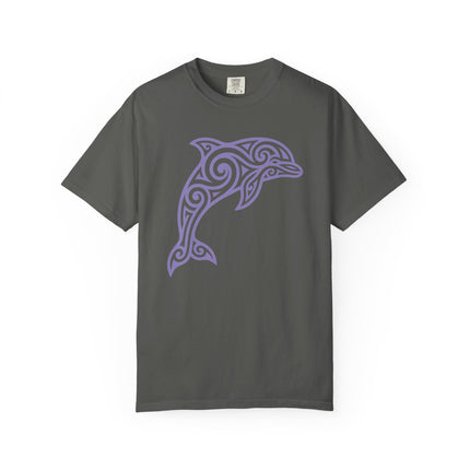 Tribal Dolphin Swirl Art Graphic T-Shirt | Ocean Animal Tee | Comfort Colors