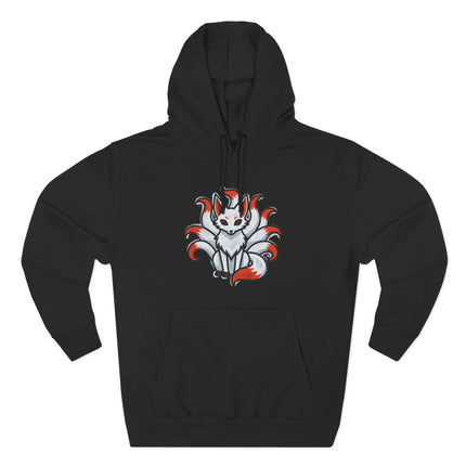 Nine Tailed Fox Kitsune Hoodie | Japanese Mythology Spirit Fox Pullover Hoodie