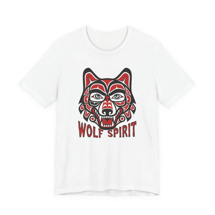 Wolf Spirit T-Shirt | Red & Black Indigenous Formline Wolf Head | Spirit
