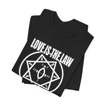 Love Is The Law Unicursal Hexagram T-Shirt | Thelema Crowley Magick | Babylon