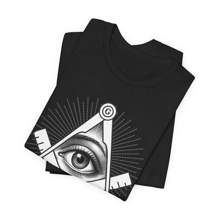 All-Seeing Eye Square and Compass T-Shirt | Esoteric Symbolism Tee