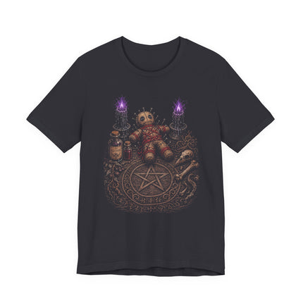 Dark Magic Ritual Table Graphic Tee - Occult Pentagram T-Shirt