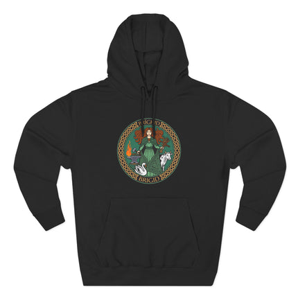 Brigid Celtic Goddess hoodie graphic featuring Irish mythology and pagan symbols.
