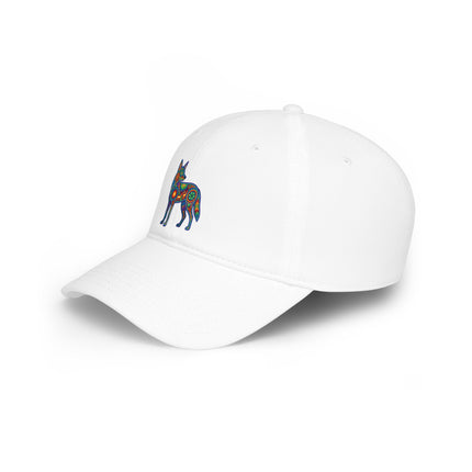 Huichol Coyote DTF Print Baseball Cap | Indigenous Mexican Art Hat