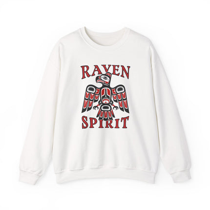 Haida art raven spirit design sweatshirt featuring traditional First Nations patterned pullover.