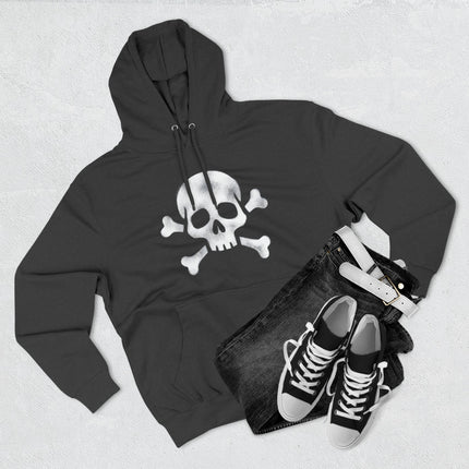 White Skull & Crossbones Hoodie | Pirate Jolly Roger Skeleton Pullover Hoodie