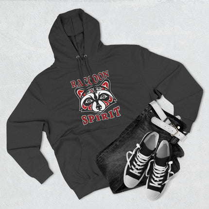 Raccoon Spirit Indigenous Art Hoodie | Tribal Animal Graphic Pullover Hoodie