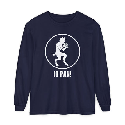 Io Pan Long Sleeve T-Shirt | Greek God with Panpipes Graphic Tee