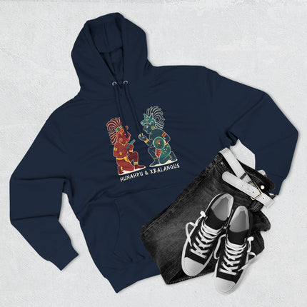 Hunahpu & Xbalanque Maya Hero Twins Hoodie | Mayan Mythology Graphic Pullover V1