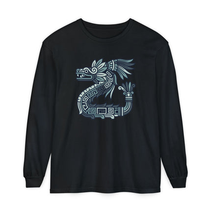 Maya Feathered Serpent Long Sleeve T-Shirt | Kukulkan Graphic Tee